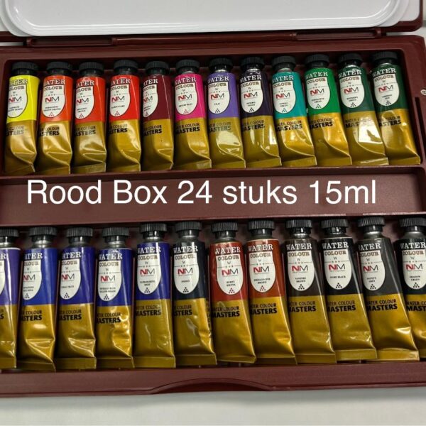 MASTER Aquarel verf Rood box met pallet 24 stuks tubes 15ml W