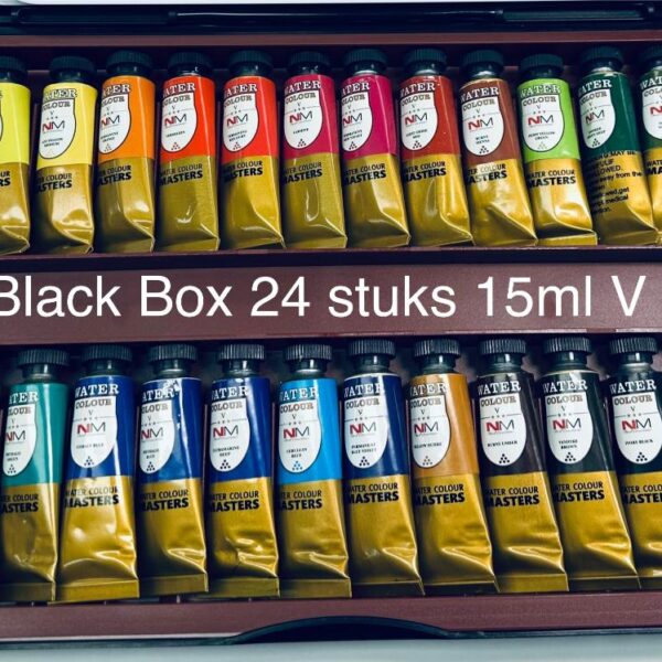 MASTER Aquarel verf Black box met pallet 24 stuks tubes 15ml V